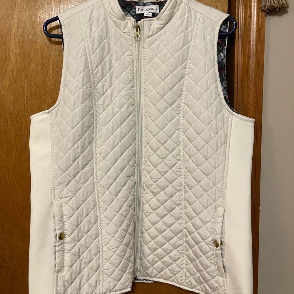 Kim Rogers White/Plaid Vest